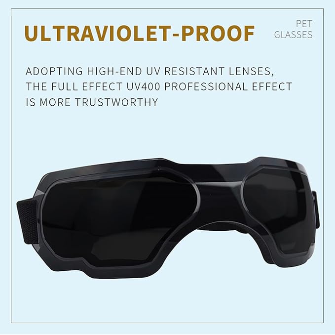 Large Dog Sunglasses, Dog Goggles with Adjustable Strap, UV Protection, Winproof, Snowproof