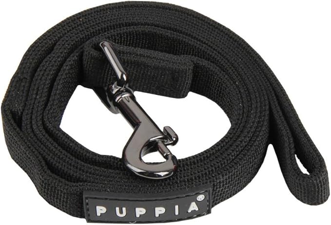 PUPPIA Two Tone Dog Lead Strong Durable Comfortable Grip Walking Training Leash for Small & Medium Dog, Black, Medium