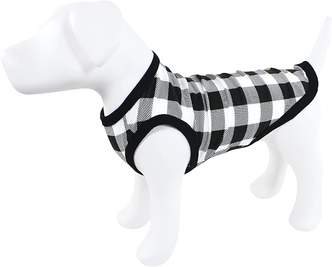 Luvable Friends Dog Pet Dog and Cats Cotton T-Shirts 2pk, Space Plaid, Large