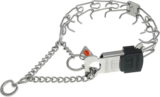 Herm Sprenger Dog Training Prong Collar with Quick Release ClicLock Buckle for Small Medium Large Dogs Stainless Steel Collar for Dogs Made in Germany (16in x 2.25mm)