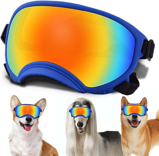 Small Dog Sunglasses with Adjustable Strap UV Protection, Winproof Dog Puppy Sunglasses, Suitable for Small Dog Pet Glasses, Dogs Eyes Protection，Soft Dog Goggles