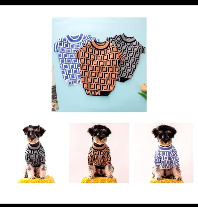 Designer Dog Clothes Sweater Shirt Outfit Small XS Teacup Cute Dogs Puppies French Bulldog Dachshund Chihuahua Cats Maltese Boy Girl (Medium, Furdiblue)
