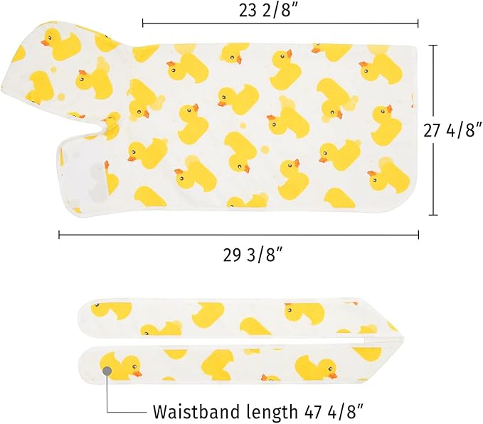 HDE Dog Bathrobe Super Absorbent Quick Drying Towel with Hood for All Dog Breeds Sizes S-XXL - White Rubber Ducks - L