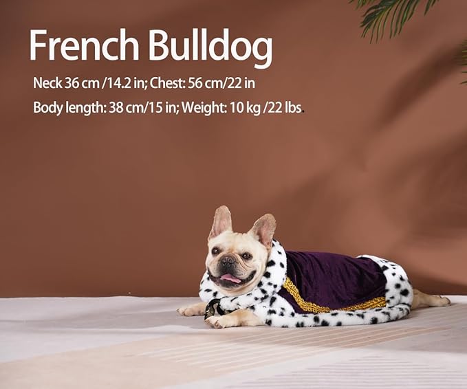 Lovelyshop pet Serial Lux Fur Purple Cat Dog Cloak for Halloween Costumes, King Queen Prince and Princess Cosplay-M