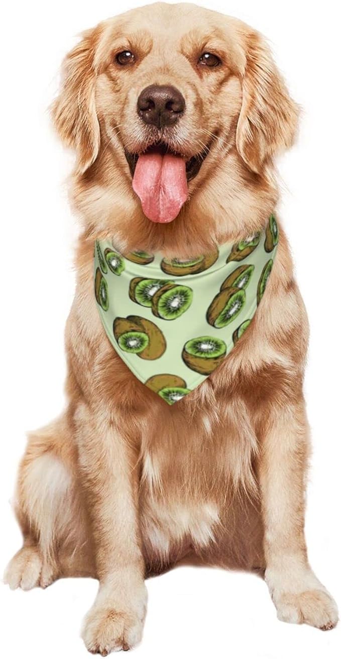 Tropical Kiwi Dog Bandana Scarf Triangle Bibs Pet Accessories Cat Kerchief