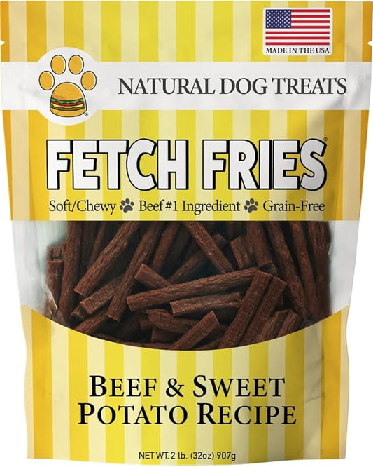 Beef and Sweet Potato Jerky, All Natural Dog Treats, Soft and Chewy, Made in USA, Grain Free (32 oz)