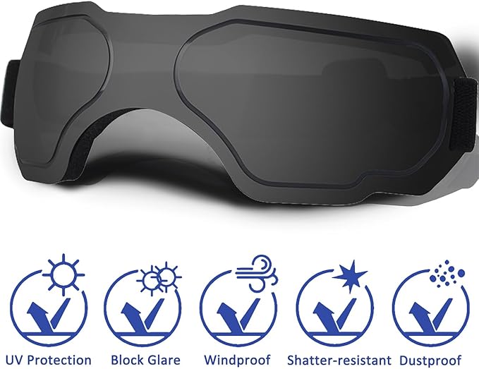Large Dog Sunglasses, Dog Goggles with Adjustable Strap, UV Protection, Winproof, Snowproof