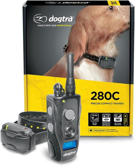 Dogtra 280C Waterproof 127-Level Precise Control LCD Screen 1/2-Mile Remote Training Dog E-Collar