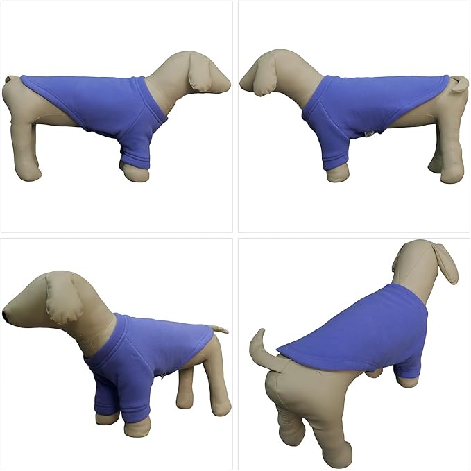 Lovelonglong Sweatshirt Cold Weather Pullover Autumn and Winter T-Shirts for Small Medium Large Size Dogs Violet XS
