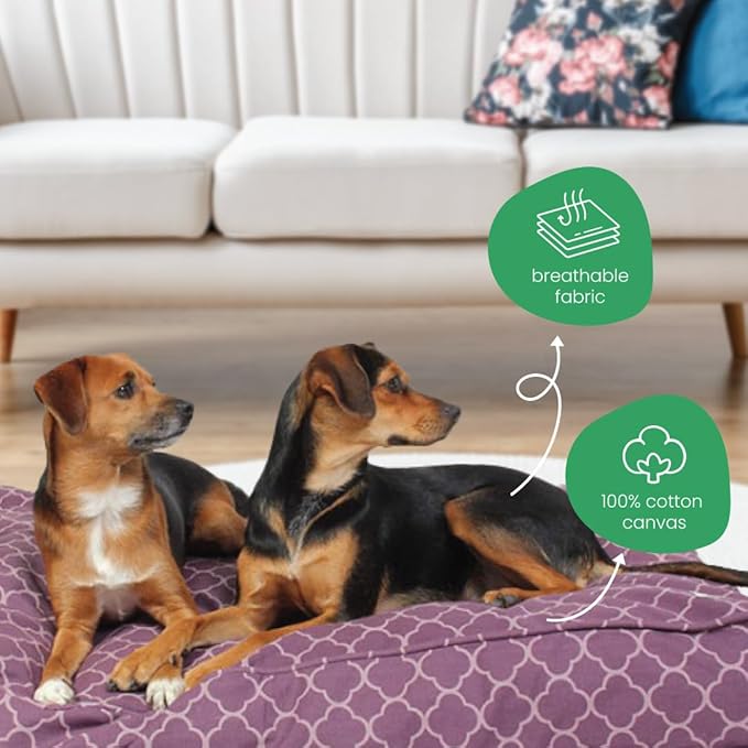 Molly Mutt Small Dog Bed Cover - Royals Print - Measures 22”x27”x5’’ - 100% Cotton - Durable - Breathable - Sustainable - Machine Washable Dog Bed Cover