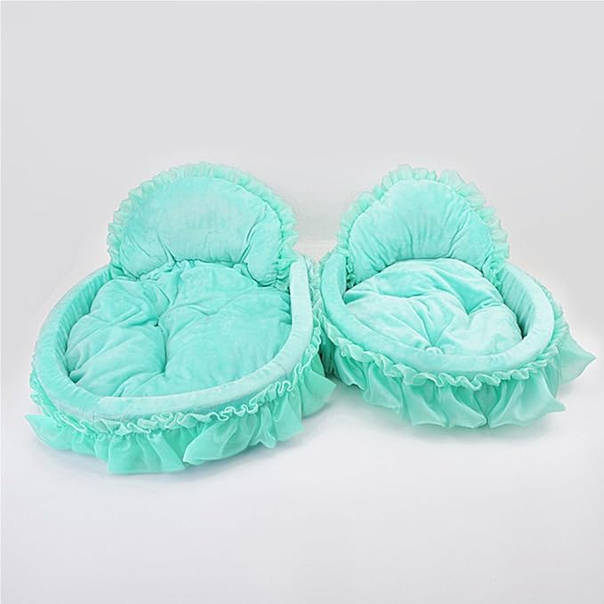 Cute Princess Pet Bed Bow-TIE Lace Cat Dog Bed (L, Green)