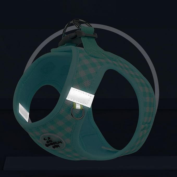 Gyuzh Dog Harness and Leash Set,Soft Mesh Breathable Small Dog Harness,Reflective Adjustable Puppy Harness,No Pull Pet Harness for Small Dogs and Cats