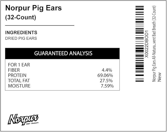 Pig Ears Dog Treats (32-Pack) Natural, Healthy Training Snack | Meaty Protein, Oven-Baked Flavor | Promote Dental Health | Made in Canada