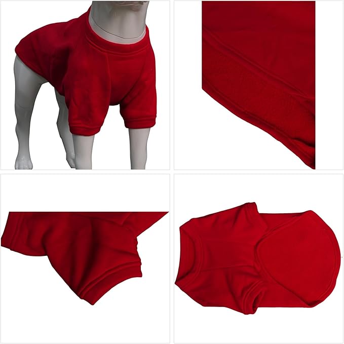 Lovelonglong Sweatshirt Cold Weather Pullover Autumn and Winter T-Shirts for Small Medium Large Size Dogs Red 2XL