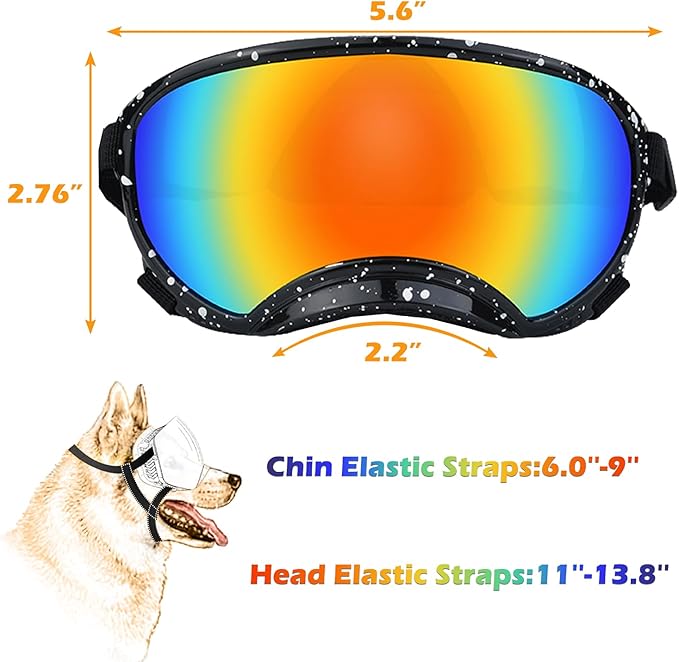 Small Dog Sunglasses with Adjustable Strap UV Protection, Winproof Dog Puppy Sunglasses, Suitable for Small Dog Pet Glasses, Dogs Eyes Protection，Soft Dog Goggles