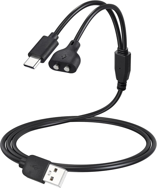 Dog Shock Collar Charger Cord for Jugbow DT-61 Dog Training Collar, 2-in-1 USB C and Magnetic Bark Collar Charging Cable for Dogs