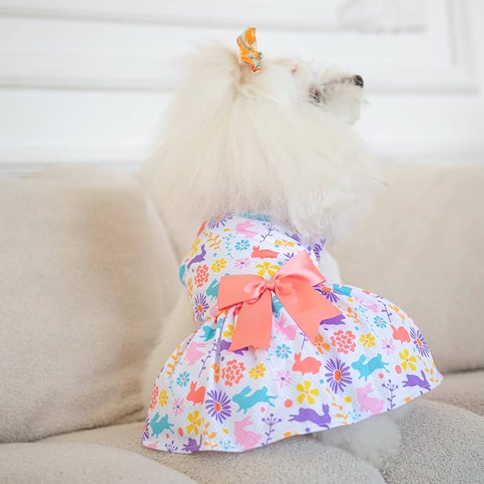 CuteBone Easter Dog Dress Puppy Sundress Pet Outfit Summer Fashion for Small Dogs Girl Cat Clothes BF09L