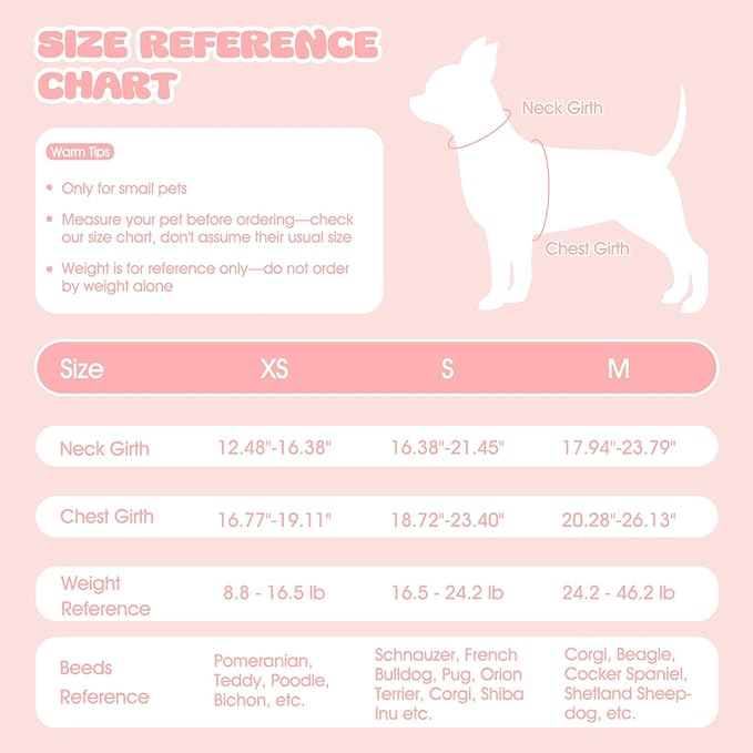 Dog Dress for Small Dogs,Cute Floral Girl Female Dog Dress Harness, Easy Walk Dogs Harness and Leash Set, Spring Summer Cat Puppy Outfit Clothes for Chihuahua Yorkshire, Pink L