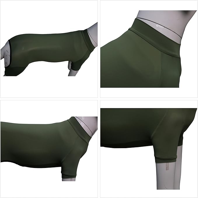 LoveLongLong Dog Jumpsuit with UV Protection and Quick-Dry Fabric for Spring Summer Pet Pajamas Army Green S