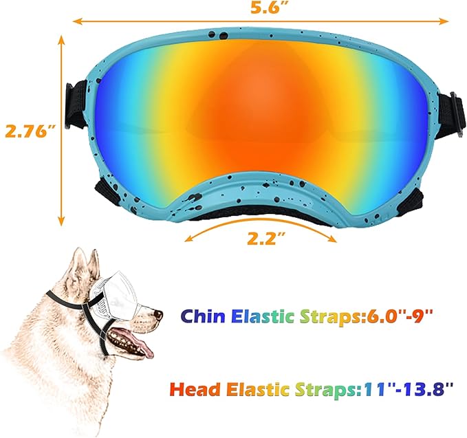Small Dog Sunglasses with Adjustable Strap UV Protection, Winproof Dog Puppy Sunglasses, Suitable for Small Dog Pet Glasses, Dogs Eyes Protection，Soft Dog Goggles