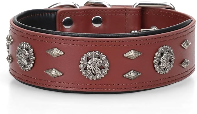 Premium Leather Dog Collar for Large Dogs - 2-Inch Wide Adjustable Soft Handmade Heavy Duty Collar for Giant Breeds, Durable & Comfortable - Brown (XL)