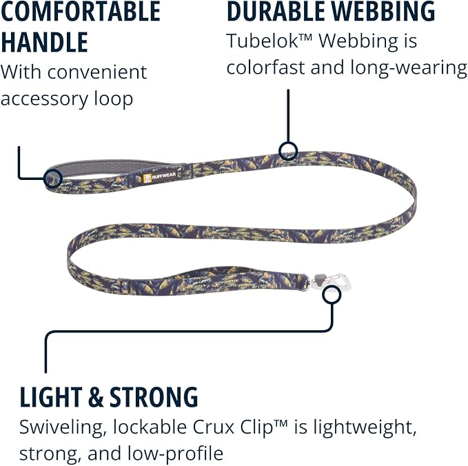 Ruffwear, Front Range Dog Leash, 5 ft Lead with Padded Handle for Everyday Walking, Deep Jungle