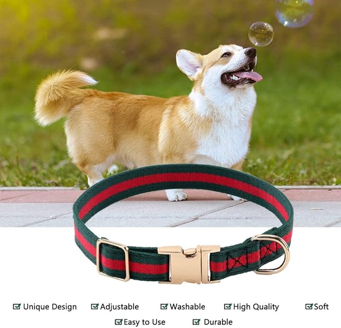 Premium Dog Collar, Cute Dog Collars Luxury Style, Durable Pet Collars with Metal Buckle Safety for Big Dogs