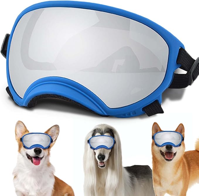 Small Dog Sunglasses with Adjustable Strap UV Protection, Winproof Dog Puppy Sunglasses, Suitable for Small Dog Pet Glasses, Dogs Eyes Protection，Soft Dog Goggles