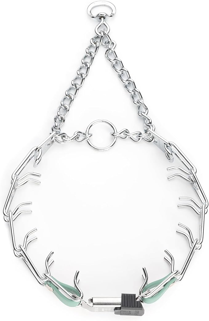 Herm Sprenger Chrome Plated Steel Dog Collar with Quick Release ClicLock Buckle and Biothane Insert Training Collar for Dogs Made in Germany (Sage Green, 22in x 3.0mm(Neck Size up to 18-19in))