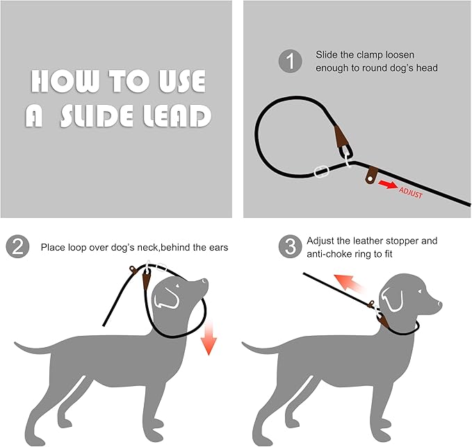 Fida Slip Leads for Dogs, 4 FT x 1/2" Dog Leash Heavy Duty Comfortable Strong Rope Leash for Large, Medium Dogs, No Pull Pet Training Leash with Highly Reflective,Orange