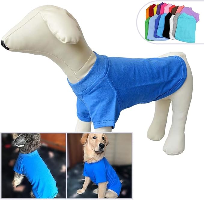 Lovelonglong Pet Clothing Dog Costumes Dachshund Clothes Blank T-Shirt Tee Shirts for Dachshund Dogs,Corgi 100% Cotton Blue D-M