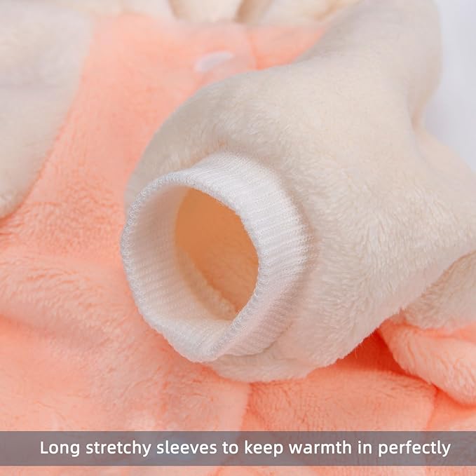 FabriCastle Dog Hoodie Sweater for Small Dogs Boy and Girl, Small Dog Clothes XS XXS Puppy Sweatshirt, Pet Outfit, Cat Clothing Super Soft Warm Snap On Closure (Peach-Cream, X-Large)