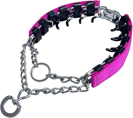 Prong Training Collar for Dogs, Adjustable Dog Pinch Collar with Quick Release Buckle, No Pull Collar for Small Medium Large Dogs, Extra Link and Caps