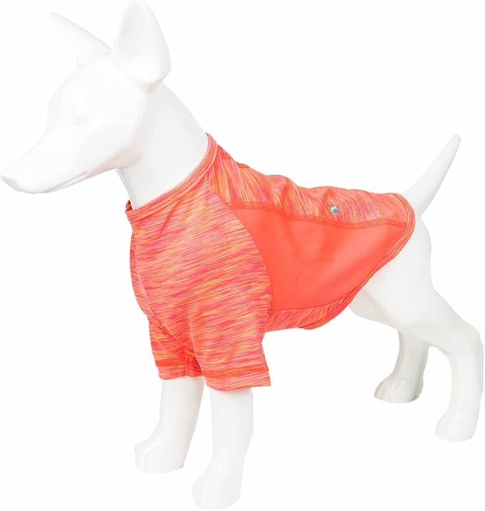 Pet Life ® Active 'Warf Speed' Heathred Dog Fitness and Yoga Pet T-Shirt Dog Clothes - Performance Dog T-Shirt with 4-Way-Stretch, Reflective and Quick-Dry Technology - Summer Dog Shirts X-Large