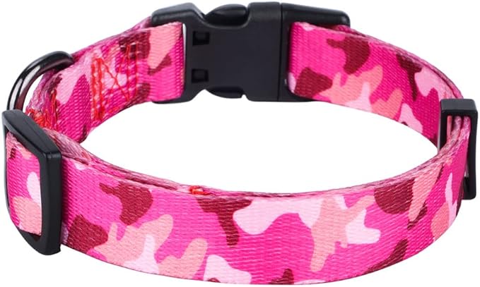 Rhea Rose Dog Collar Special Design Personalized Soft Collars Pink Camo Large