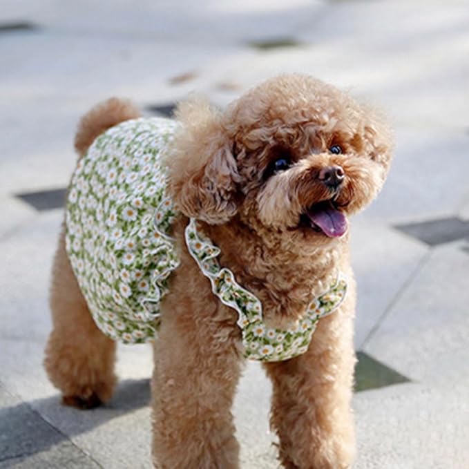 Floral Dog Dress Dogs Cats Cute Princess Puppy Kitten Skirt Pet Clothes Chihuahua Yorkies Dog Birthday Dress Spring Outfits Pets