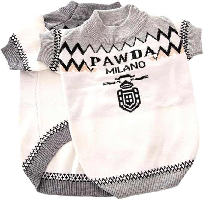 Designer Dog Clothes Sweater Shirt Outfit Small XS Teacup Cute Dogs Puppies French Bulldog Dachshund Chihuahua Cats Maltese Boy Girl (Small, Pawda)