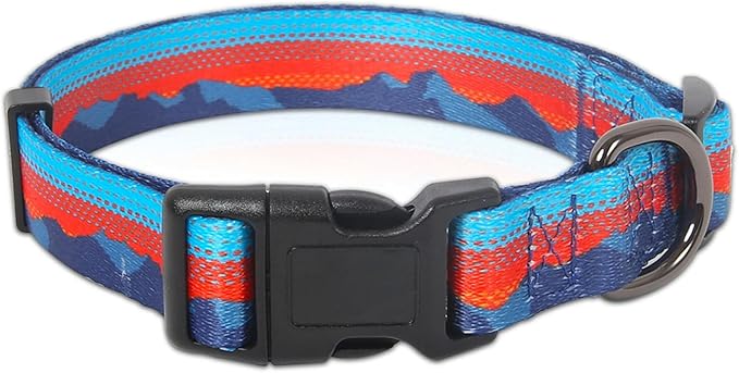 Timos Dog Collar, Adjustable Soft Dog Collar for Small Medium Large Dogs,Print Patterned Puppy Collars with Quick Release Buckle for Boy and Girl Female Dogs,M Length 13.39''-20.87''