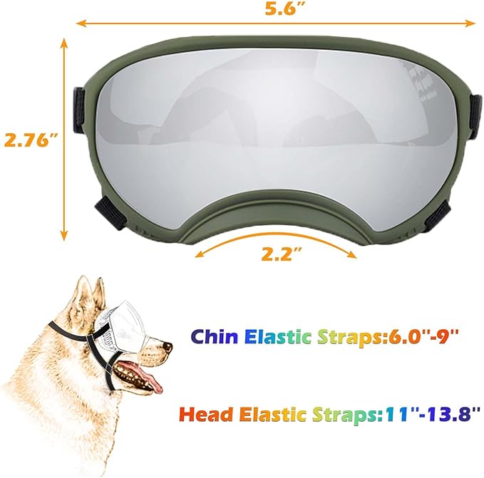 Small Dog Sunglasses with Adjustable Strap UV Protection, Winproof Dog Puppy Sunglasses, Suitable for Small Dog Pet Glasses, Dogs Eyes Protection，Soft Dog Goggles