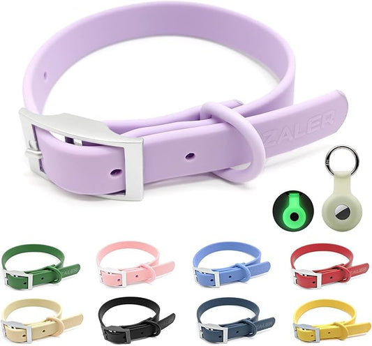 ZALER Waterproof Dog Collar, Adjustable Odor Proof Dog Collars Easy to Clean, Soft Comfortable Pet Collars for Large, Medium Small Dogs (Lilac Purple, L(Length:15.7''-19.7''; Width:1''))