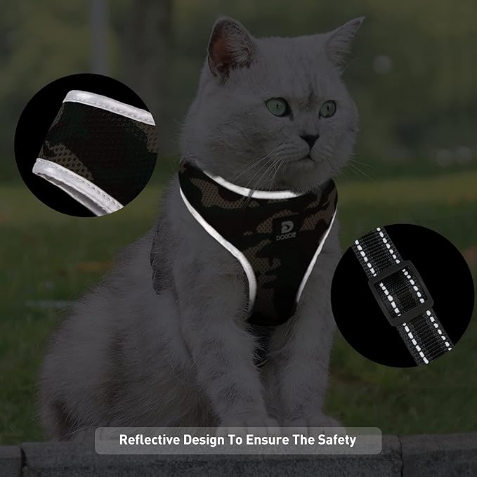 Puppy Harness and Leash Set - Dog Vest Harness for Small Dogs Medium Dogs- Adjustable Reflective Step in Harness for Dogs - Soft Mesh Comfort Fit No Pull No Choke (Medium, Camouflage Green)