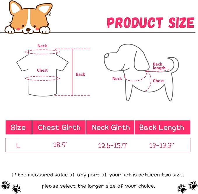 Jexine 6 Pack Chihuahua Dog T Shirt Girl Dog Puppy Clothes Breathable Outfit Pet Costume Summer Cat Clothes Dachshund Puppy Accessories Printed Shirts(Large)