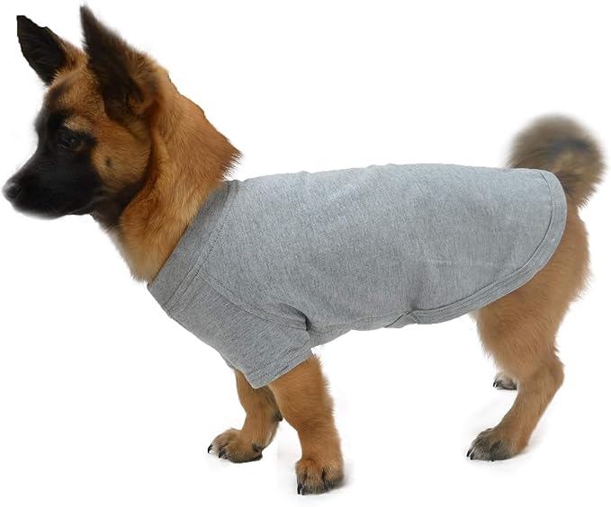 Lovelonglong Pet Clothing Dog Costumes Dachshund Clothes Blank T-Shirt Tee Shirts for Dachshund Dogs,Corgi 100% Cotton Gray D-M