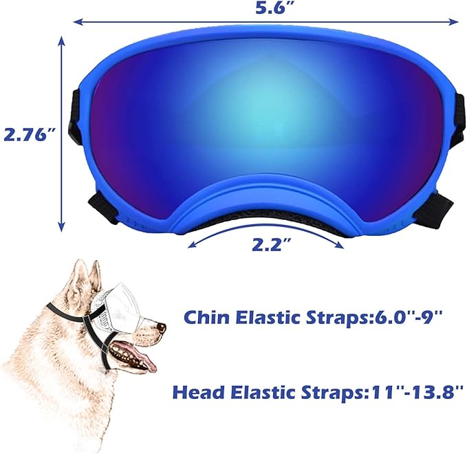 Small Dog Sunglasses with Adjustable Strap UV Protection, Winproof Dog Puppy Sunglasses, Suitable for Small Dog Pet Glasses, Dogs Eyes Protection，Soft Dog Goggles
