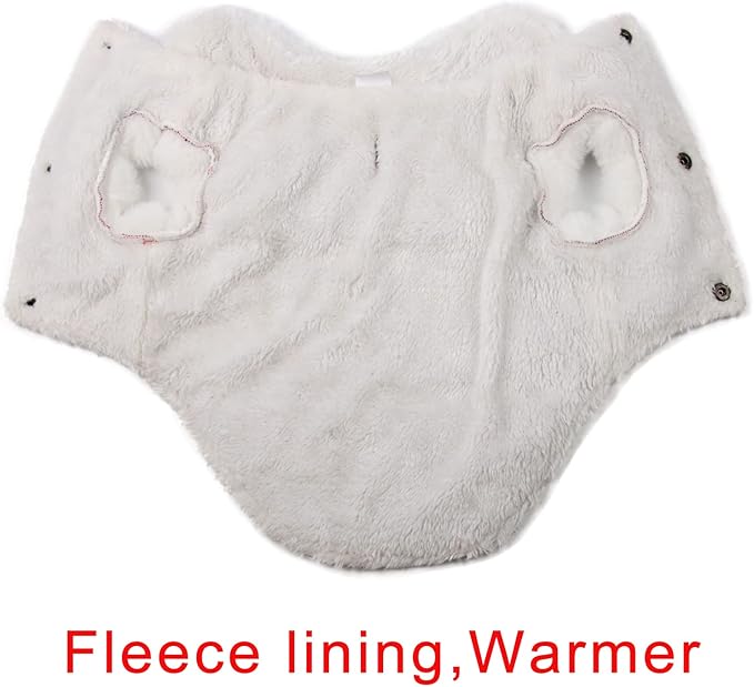 Shawl Design Fleece Lined Warm Dog Jacket for Winter Cold Weather,Soft Windproof Large Dog Coat,Red XXXL