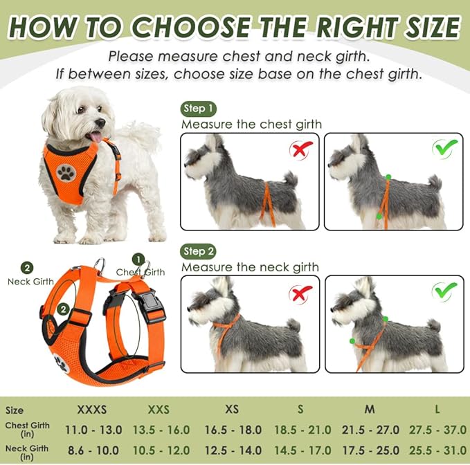 SlowTon Dog Seat Belt Harness for Car, Dog Car Harness Adjustable Mesh Breathable & Dog Seatbelt Safety Tether with Elastic Bungee for Small Medium Large Pets(Orange, Double Clip, XXXS)
