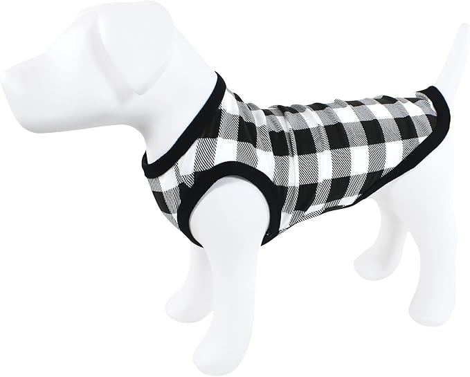 Luvable Friends Dog Pet Dog and Cats Cotton T-Shirts 2pk, Pizza Plaid, X-Large