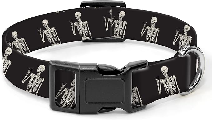 Dog Collar, Cute Dog Collar for Small Medium Large Dogs, Personalized Adjustable Soft Pet Collars with Quick Release Buckle for Walking Running, Cool Rock Skull