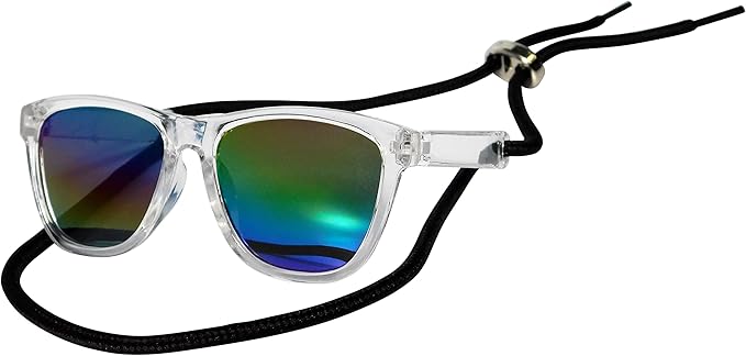 G014 Dog Cat Pet 80s Sunglasses Goggles for Small Breeds up to 15lbs (2-Pack Black+ Clear-Rainbow Mirror)