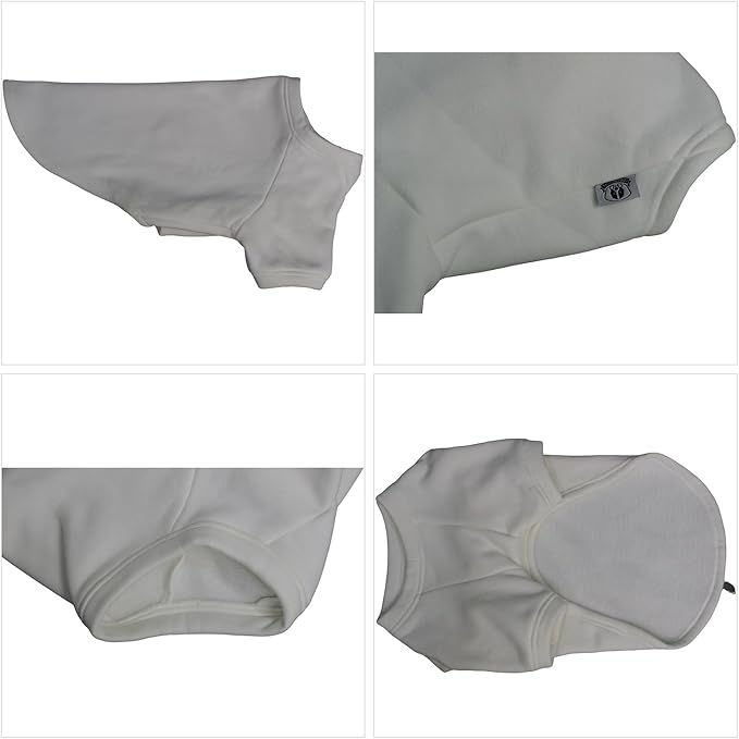 Lovelonglong Sweatshirt Cold Weather Pullover Autumn and Winter T-Shirts for Small Medium Large Size Dogs Off-White XS